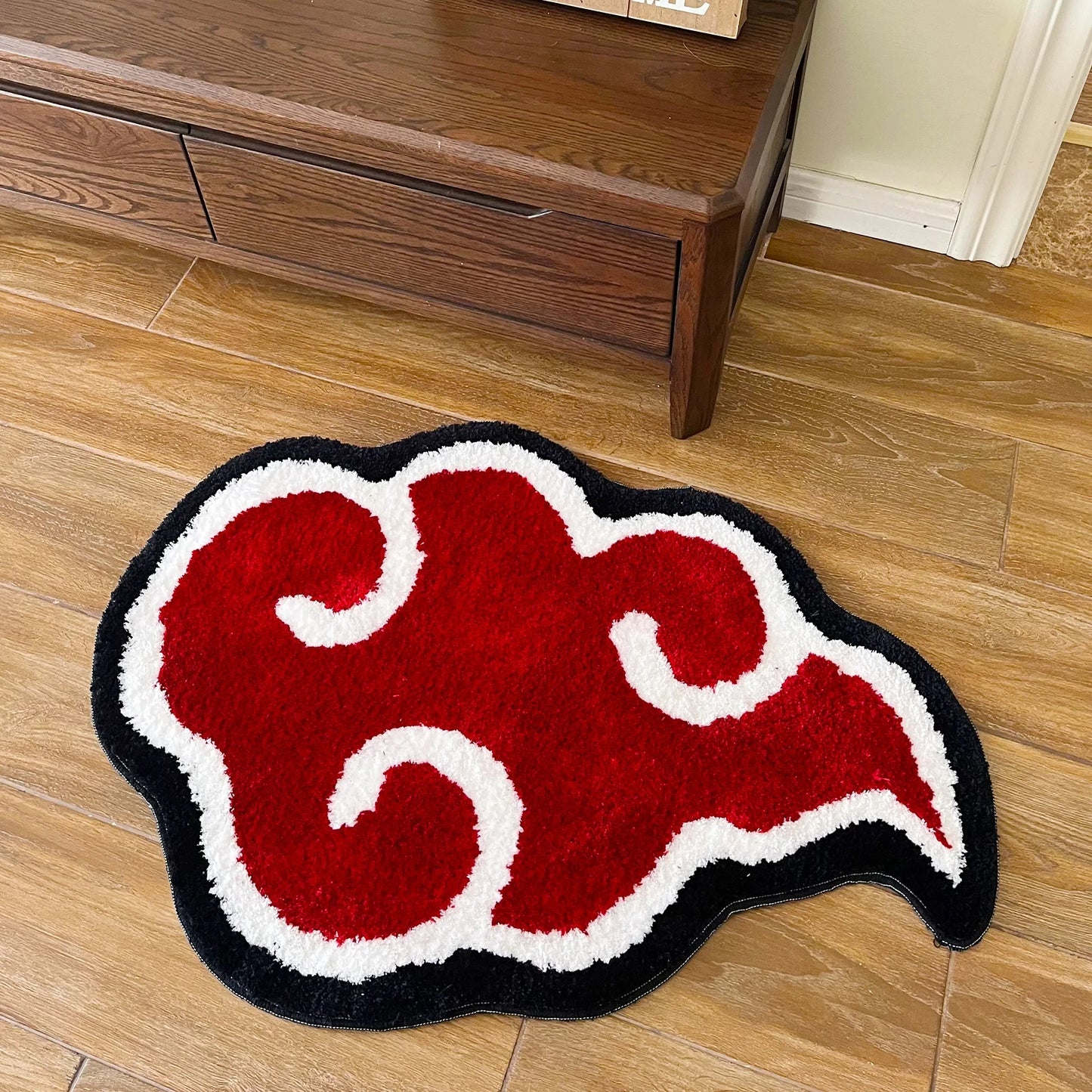 Anime Red Cloud Doormat - Handmade Tufted Rug for Kitchen and Bedroom