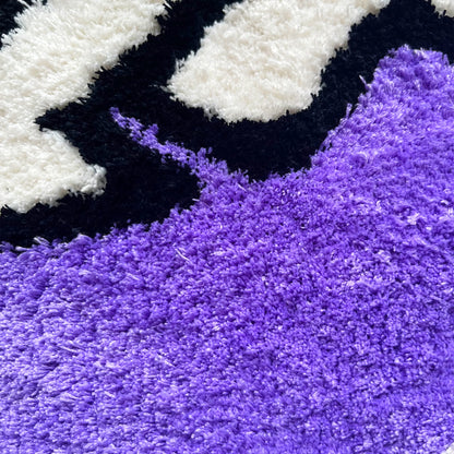 Purple Reverse Card Rug - Handmade Tufted Mat for Girls' Rooms