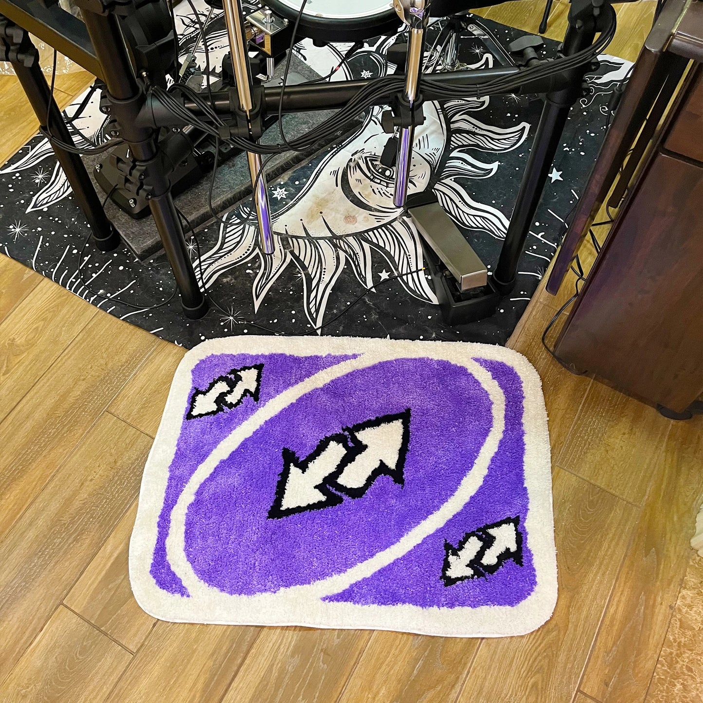 Purple Reverse Card Rug - Handmade Tufted Mat for Girls' Rooms