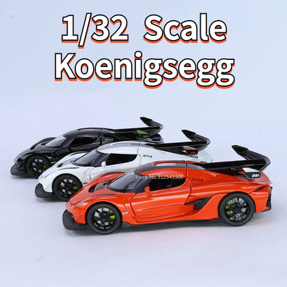 1/32 Scale Koenigsegg Diecast Toy Car - Alloy Model with Sound and Pull-Back Action