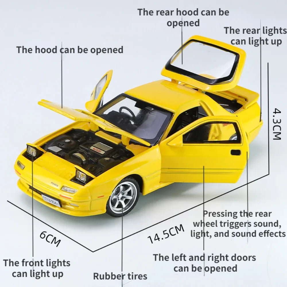 1/32 Initial D Mazda RX7 Diecast Model Car - Sound and Light Features