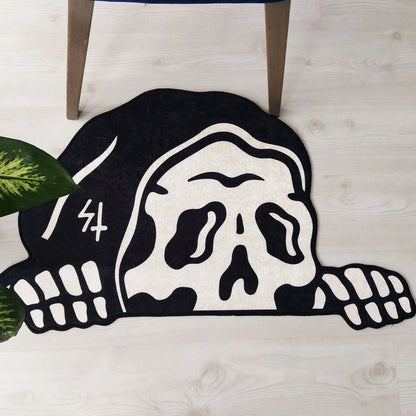 Halloween Mask Cartoon Rug - Soft Flannel Non-slip Decor Carpet