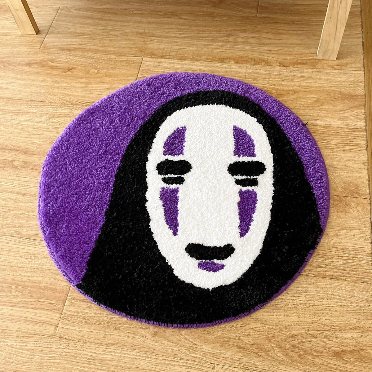 Soft Smile Face Tufted Rug - Handmade Cartoon Style Floor Mat