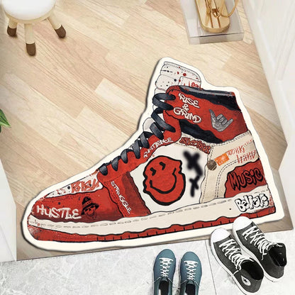 Sneaker Carpet - Fashionable Soft Flannel Area Rug for Living Room and Bedroom